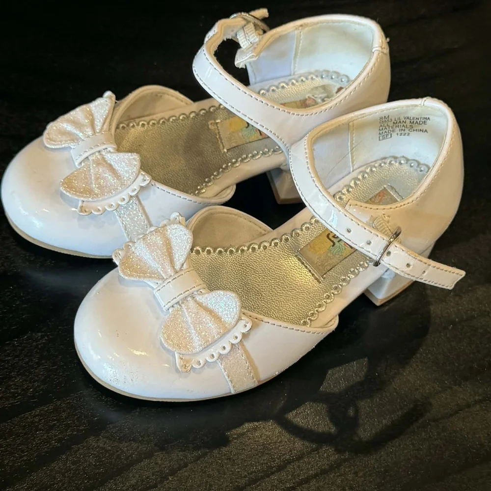 Elegant White Kids Shoes with Bow
